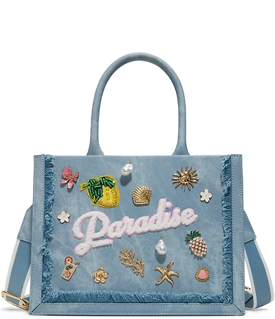 ALDO Paradise Denim Embellished Tote Bag