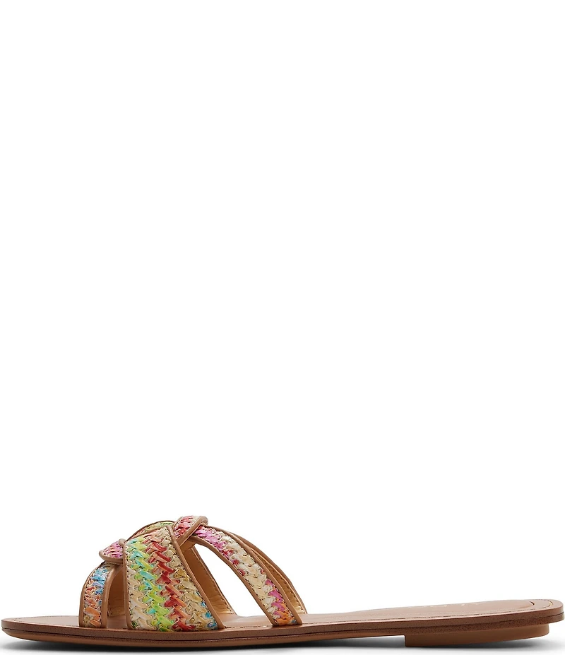 ALDO Rosemaryy Rainbow Raffia Slide Sandals