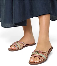 ALDO Rosemaryy Rainbow Raffia Slide Sandals