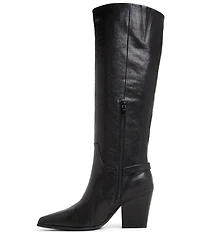 ALDO Saddle Leather Buckle Strap Tall Dress Boots