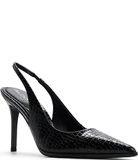 ALDO Samantha Croco Embossed Pointed Toe Slingback Pumps