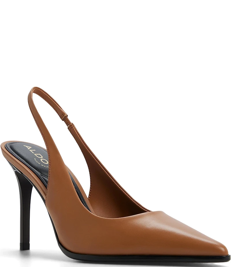 ALDO Samantha Leather Pointed Toe Slingback Pumps