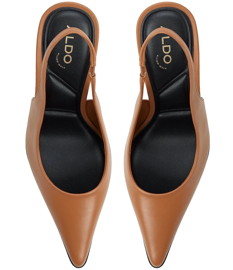ALDO Samantha Leather Pointed Toe Slingback Pumps