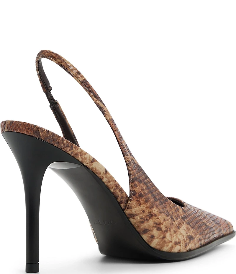 ALDO Samantha Snake Embossed Pointed Toe Slingback Pumps