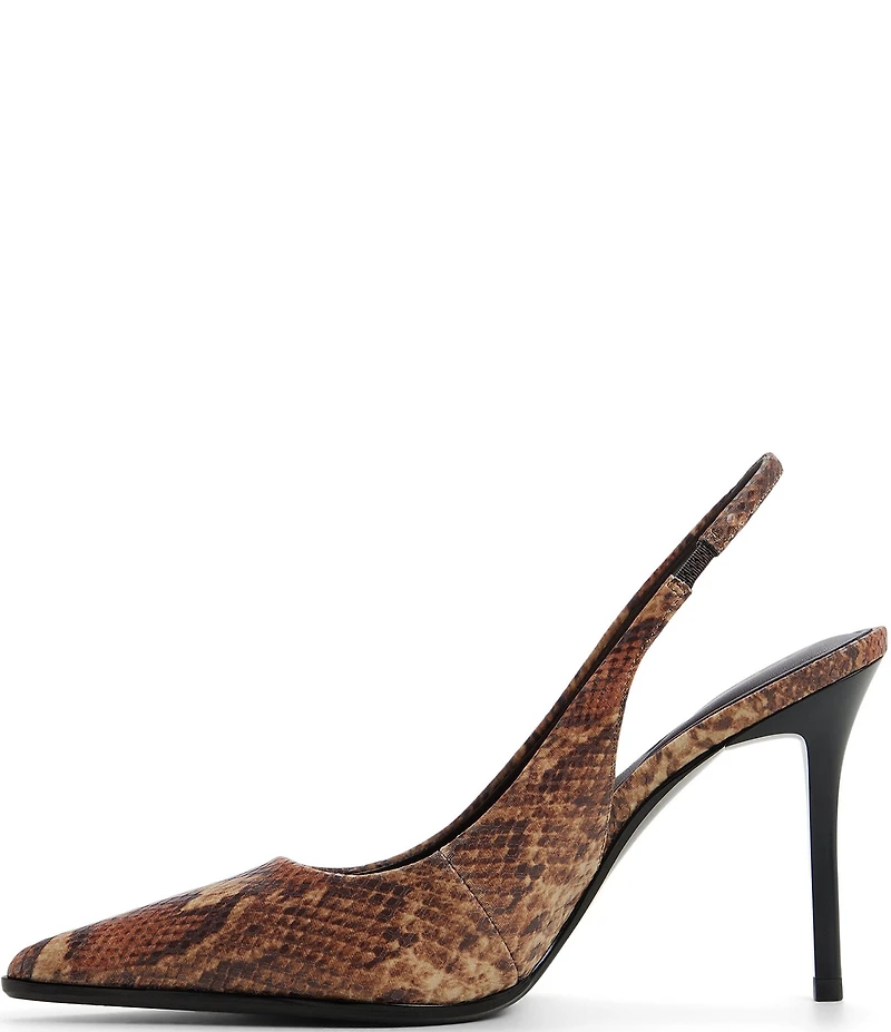 ALDO Samantha Snake Embossed Pointed Toe Slingback Pumps