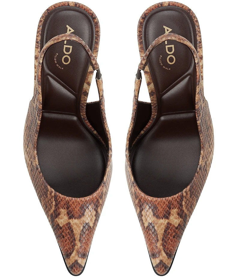 ALDO Samantha Snake Embossed Pointed Toe Slingback Pumps