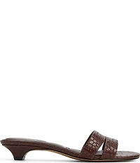 ALDO Scarletta Croco Embossed Leather Kitten Heel Dress Slide Sandals