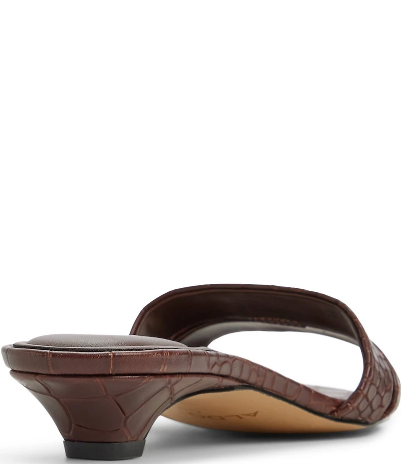 ALDO Scarletta Croco Embossed Leather Kitten Heel Dress Slide Sandals