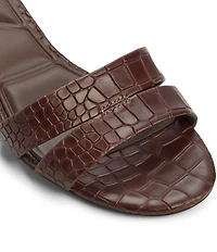 ALDO Scarletta Croco Embossed Leather Kitten Heel Dress Slide Sandals