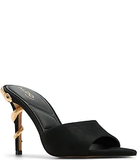 ALDO Seashella Suede Snake Hardware Stiletto Heel Dress Slide Sandals