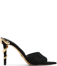 ALDO Seashella Suede Snake Hardware Stiletto Heel Dress Slide Sandals