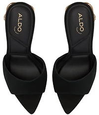 ALDO Seashella Suede Snake Hardware Stiletto Heel Dress Slide Sandals