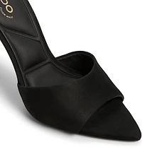 ALDO Seashella Suede Snake Hardware Stiletto Heel Dress Slide Sandals