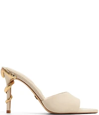 ALDO Seashella Suede Snake Hardware Stiletto Heel Dress Slide Sandals