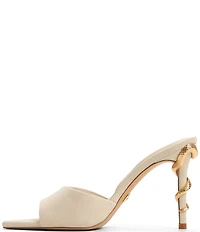 ALDO Seashella Suede Snake Hardware Stiletto Heel Dress Slide Sandals