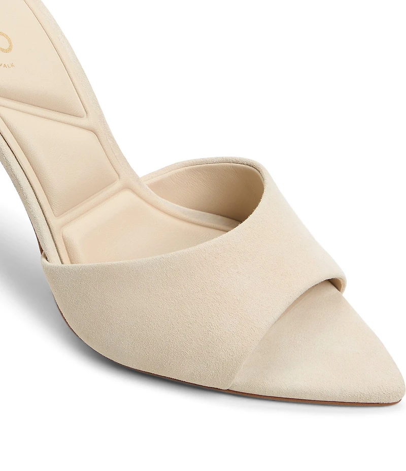 ALDO Seashella Suede Snake Hardware Stiletto Heel Dress Slide Sandals
