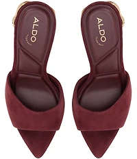 ALDO Seashella Suede Snake Hardware Stiletto Heel Dress Slide Sandals
