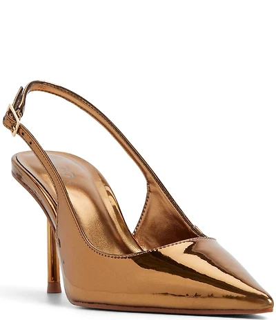 ALDO Seralina Mirror Metallic Slingback Pointed Toe Dress Pumps