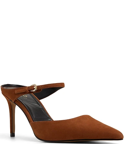 ALDO Sidnney Suede Buckle Strap Dress Mules