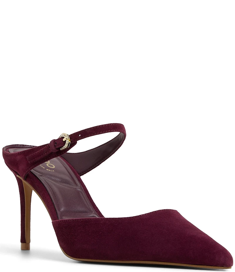 ALDO Sidnney Suede Buckle Strap Dress Mules