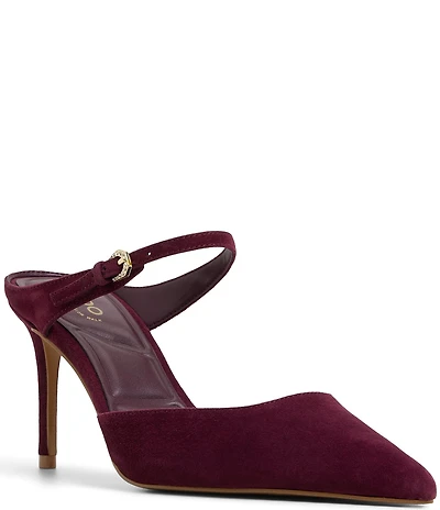 ALDO Sidnney Suede Buckle Strap Dress Mules