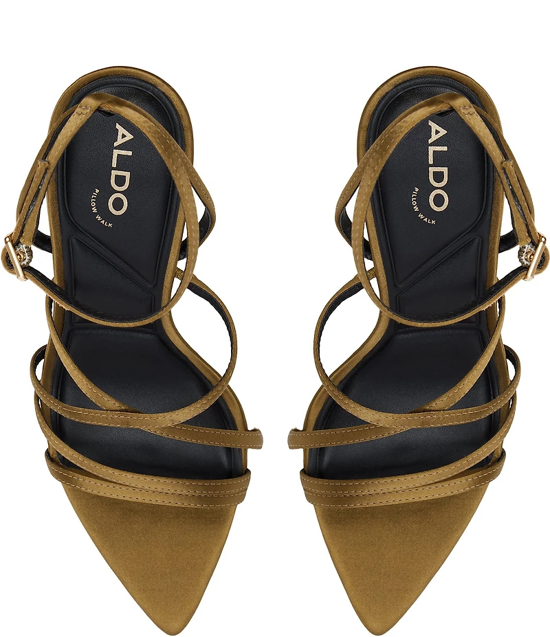 ALDO Solania Satin Strappy Pointed Toe Dress Sandals