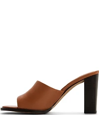 ALDO Sophia Leather Square Toe Block Heel Slide Sandals