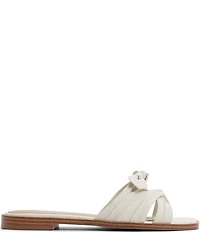 ALDO Sunbeam Lizard Embossed Bow Flat Slide Sandals