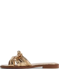 ALDO Sunbeam Lizard Embossed Bow Flat Slide Sandals