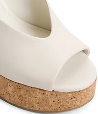 ALDO Tatianah Leather Slingback Platform Wedge Sandals