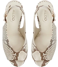 ALDO Tatianah Snake Embossed Slingback Platform Wedge Sandals