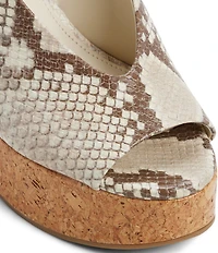 ALDO Tatianah Snake Embossed Slingback Platform Wedge Sandals