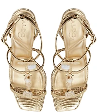 ALDO Taylar Metallic Snake Print Square Toe Sealife Dress Sandals