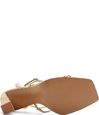 ALDO Taylar Metallic Snake Print Square Toe Sealife Dress Sandals