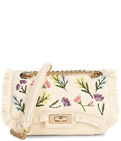 ALDO Thalianaa Floral Straw Crossbody Bag