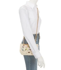 ALDO Thalianaa Floral Straw Frayed Crossbody Bag