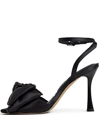 ALDO Tinsel Satin Ankle Strap Rhinestone Embellished Bow Dress Sandals