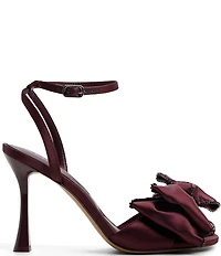 ALDO Tinsel Satin Ankle Strap Rhinestone Embellished Bow Dress Sandals