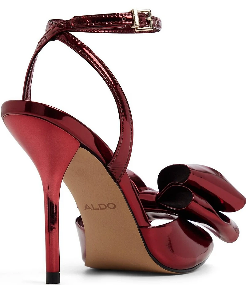ALDO Tinsletta Patent Oversized Bow Dress Sandals