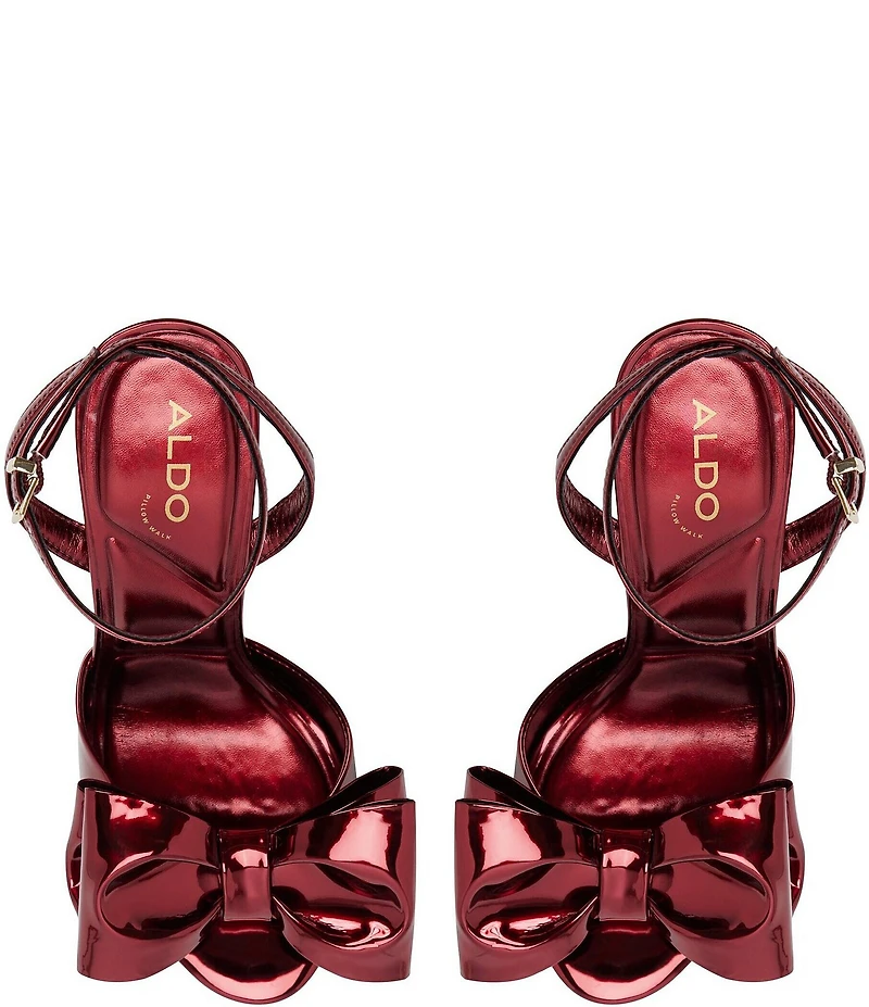 ALDO Tinsletta Patent Oversized Bow Dress Sandals