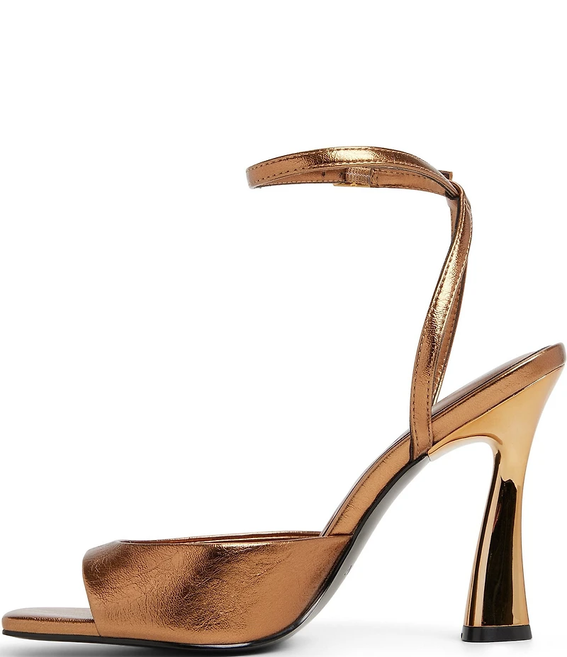 ALDO Valentyna Crinkle Metallic Ankle Strap Dress Sandals