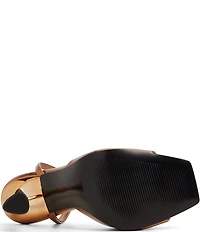 ALDO Valentyna Crinkle Metallic Ankle Strap Dress Sandals