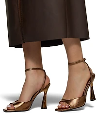 ALDO Valentyna Crinkle Metallic Ankle Strap Dress Sandals