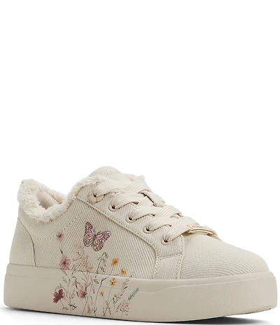 ALDO Wildflowers Embroidered Butterfly Floral Detail Platform Sneakers
