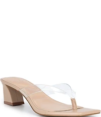 ALDO Women's Adryanna Clear Thong Block Heel Sandals