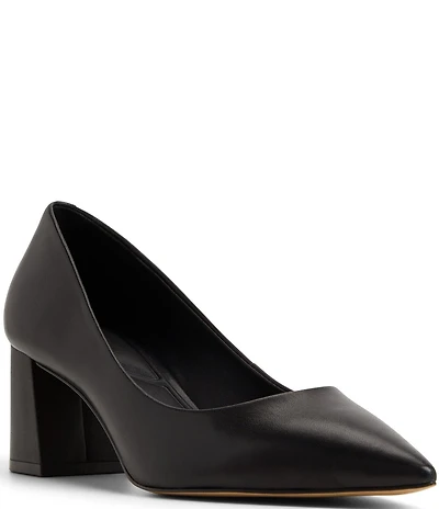ALDO Ybalelin Leather Pointed Toe Block Heel Pumps