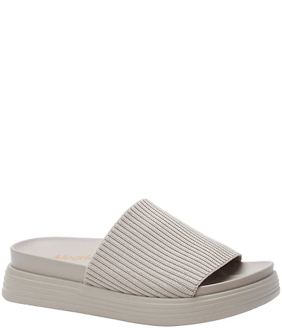 Alegria Akimi Ribbed Knit Platform Comfort Slides
