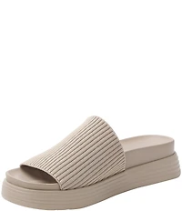 Alegria Akimi Ribbed Knit Platform Comfort Slides