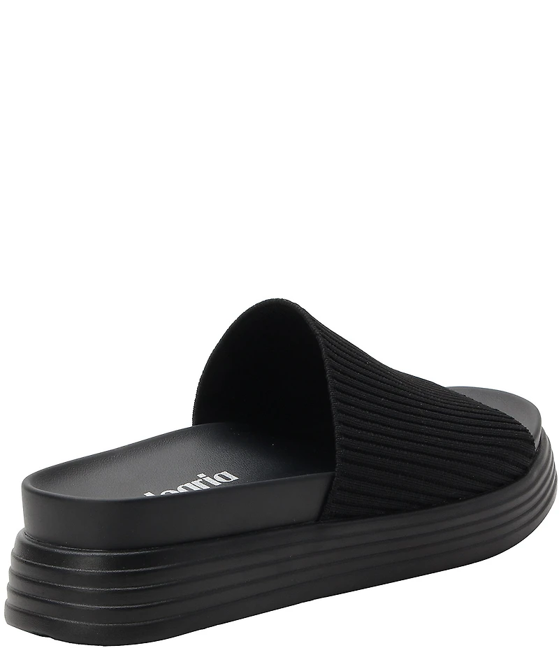 Alegria Akimi Ribbed Knit Platform Comfort Slides