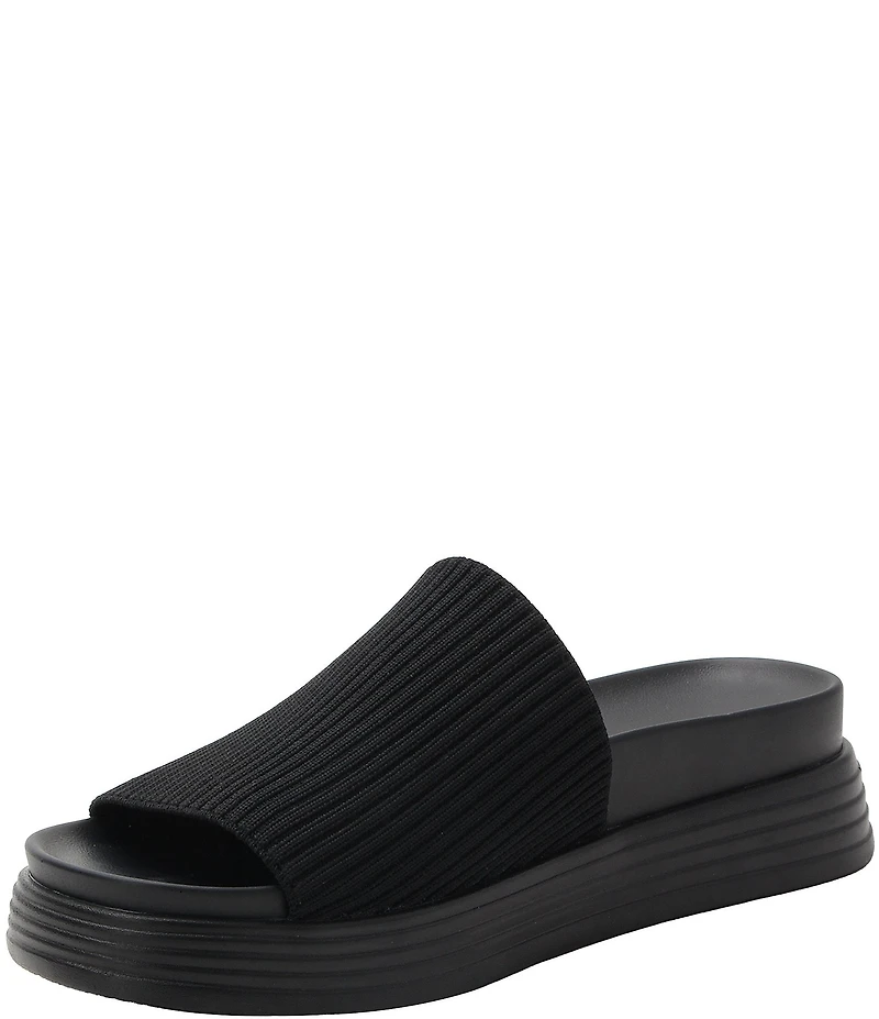 Alegria Akimi Ribbed Knit Platform Comfort Slides
